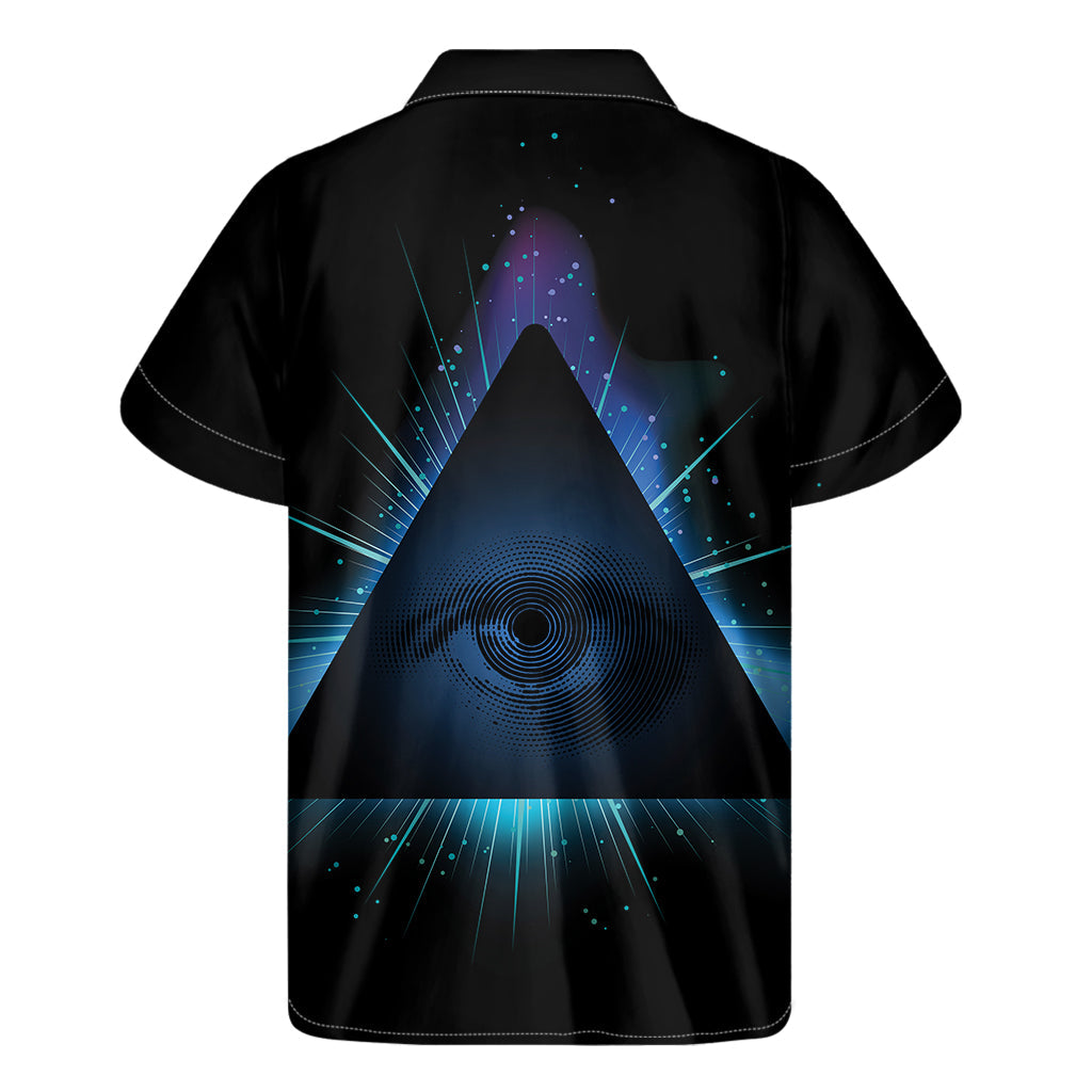 Tropical Paradise: Masonic Eye All-Seeing Hawaiian Short Sleeve Shirt - 2