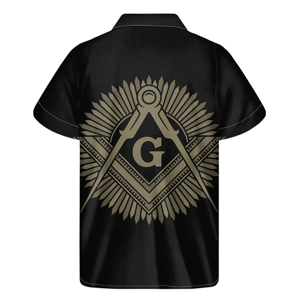 Island Vibes: Men's Hawaiian Freemasonry Print Short Sleeve Shirt - 2
