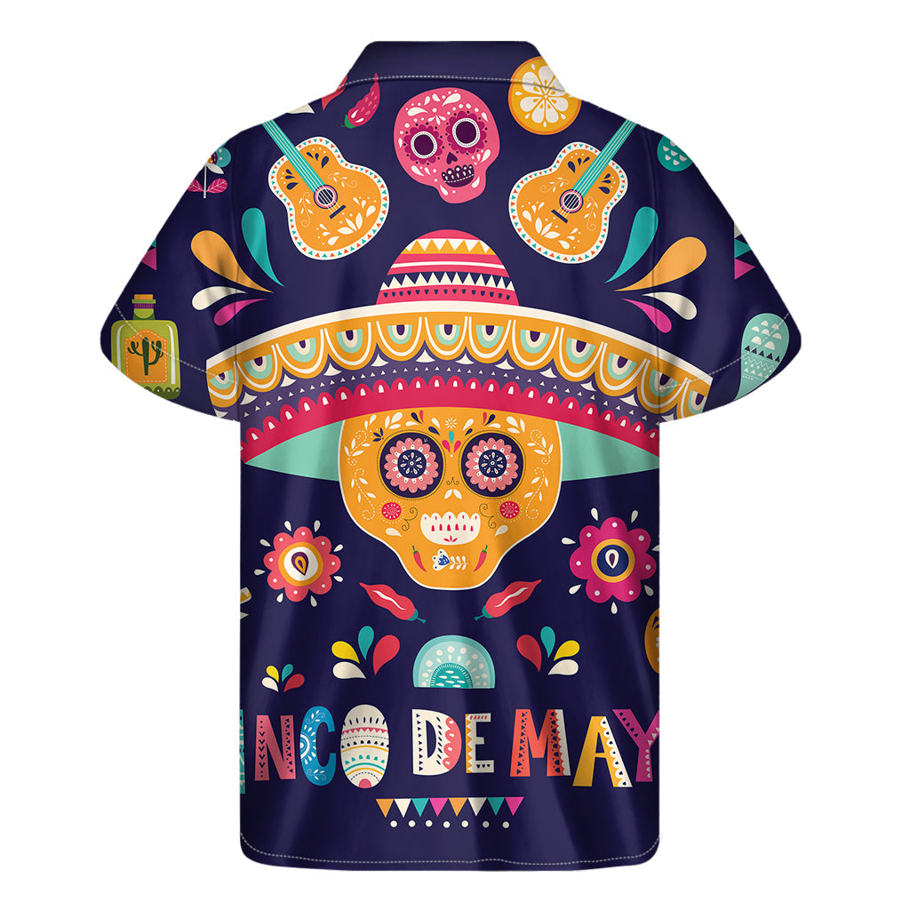 Tropical Vibes: Hawaiian Skull Print Short Sleeve Shirt - 2