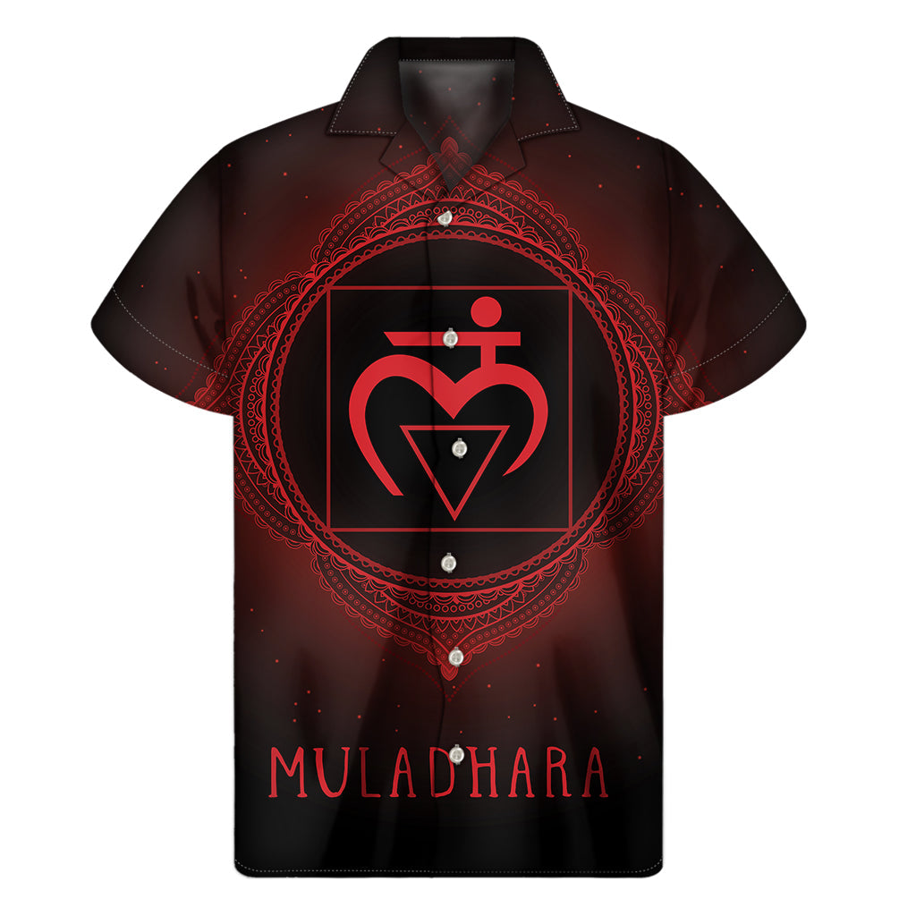 Pacific Paradise: Muladhara Chakra Symbol Hawaiian Short Sleeve Shirt - 1