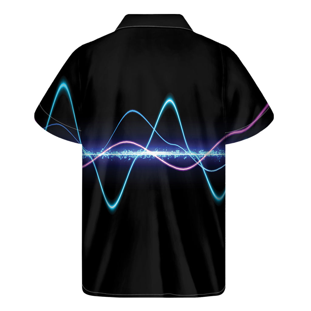 Pink and Teal Sound Wave Hawaiian Shirt - 2