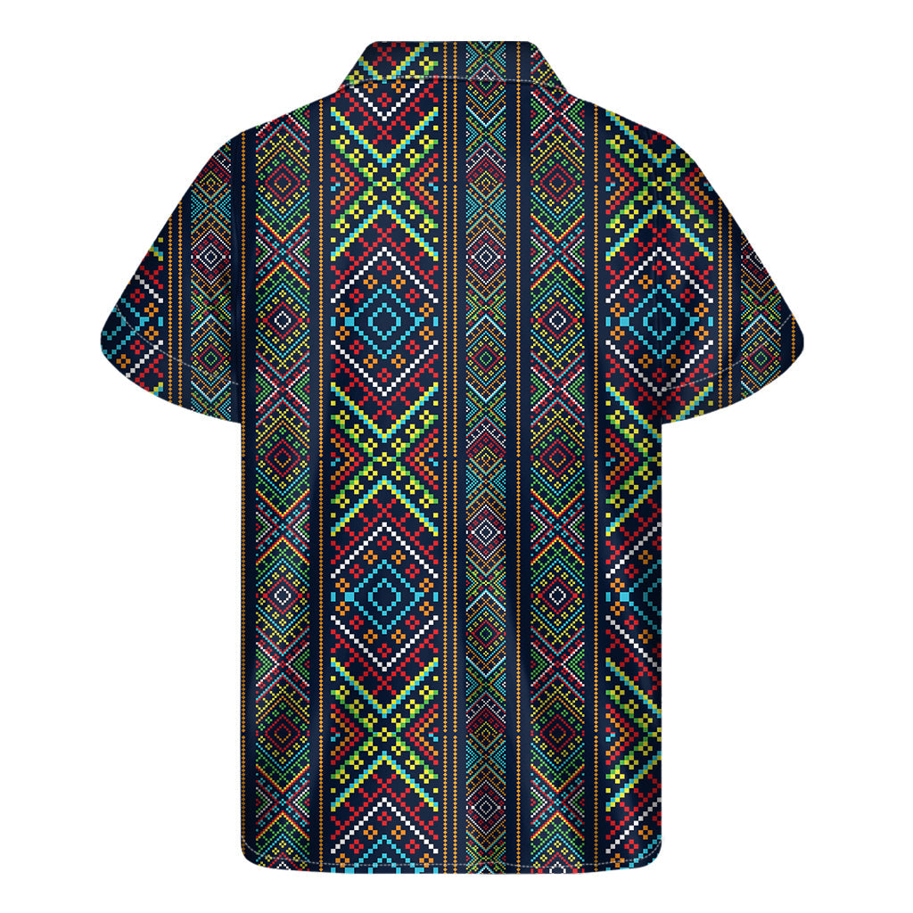 Pixel Hawaiian Vibes: Men's Short Sleeve Hawaiian Shirt - 2
