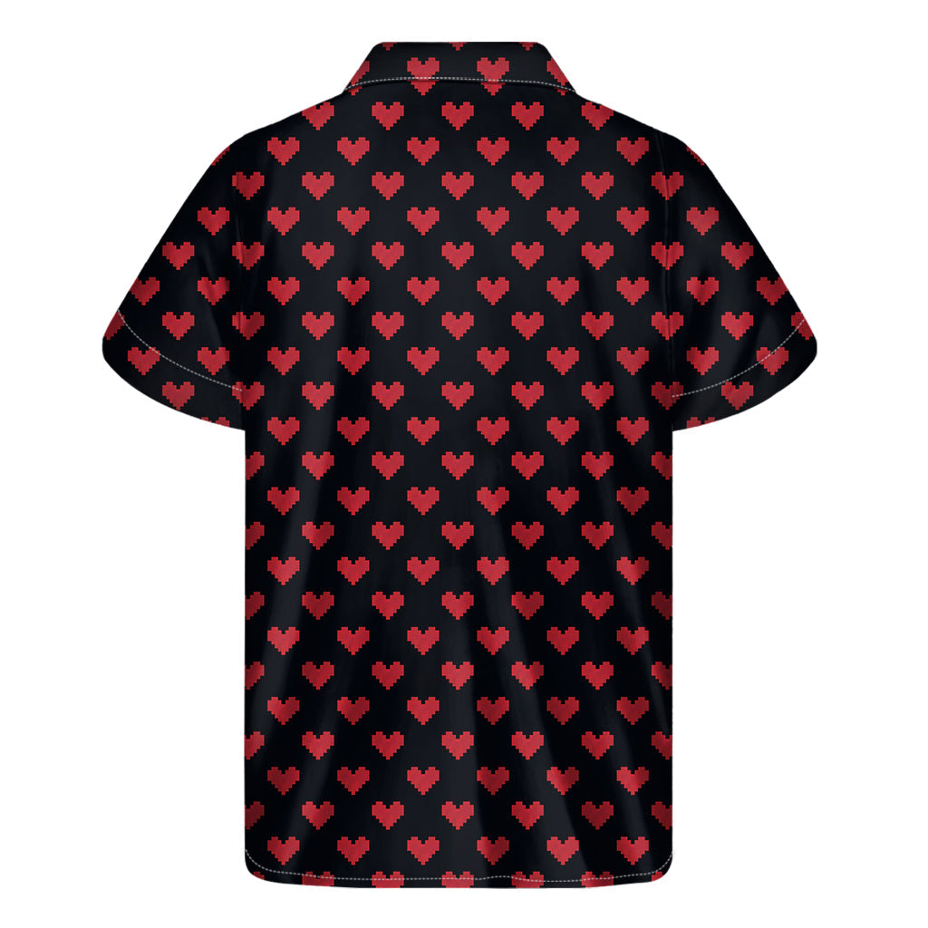 Tropical Love: Hawaiian Pixel Heart Short Sleeve Shirt - 2