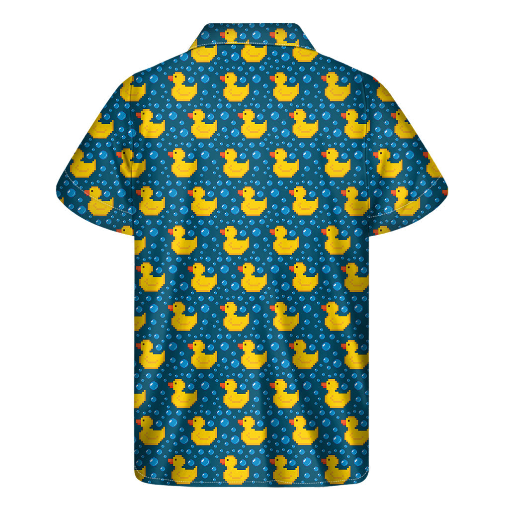Island Vibes: Hawaiian Rubber Duck Print Men's Short Sleeve Shirt - 2