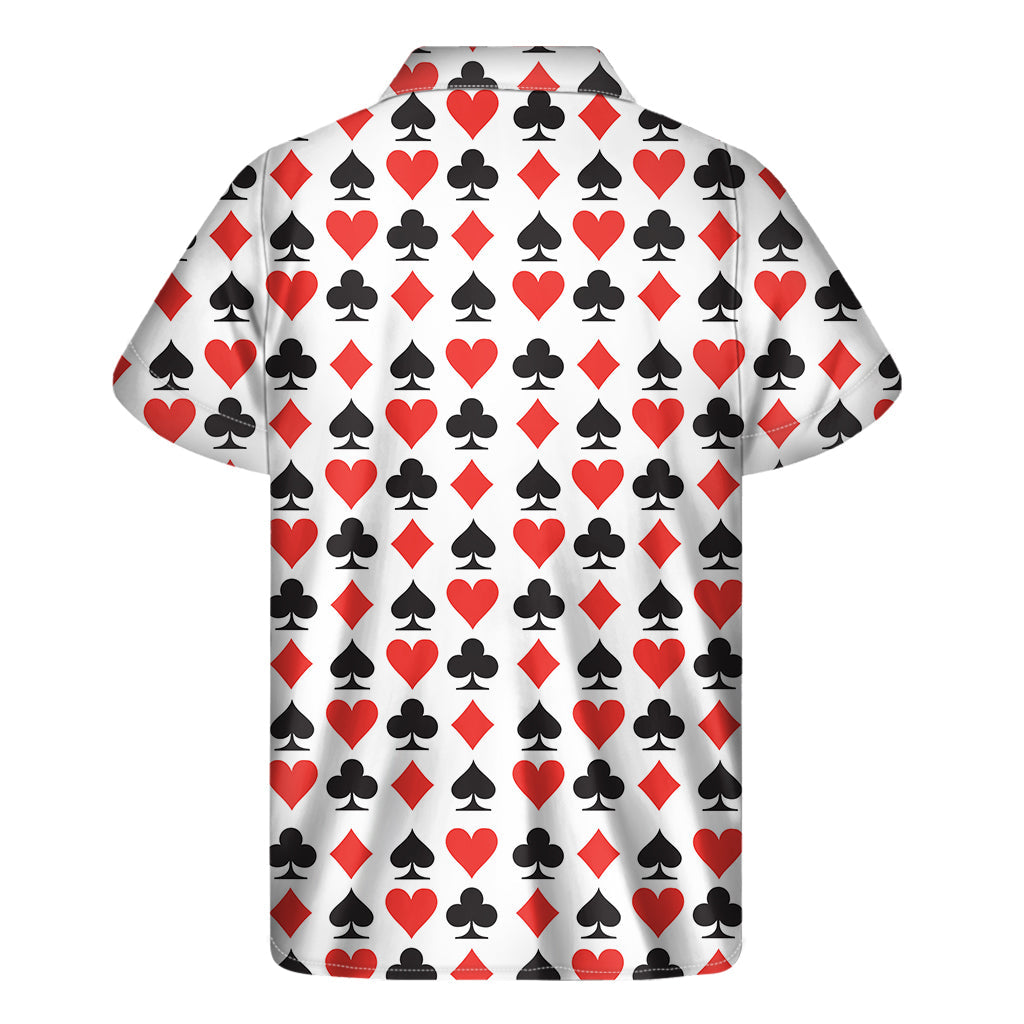 Island Ace: Hawaiian Style Short Sleeve Shirt with Playing Card Symbols - 2
