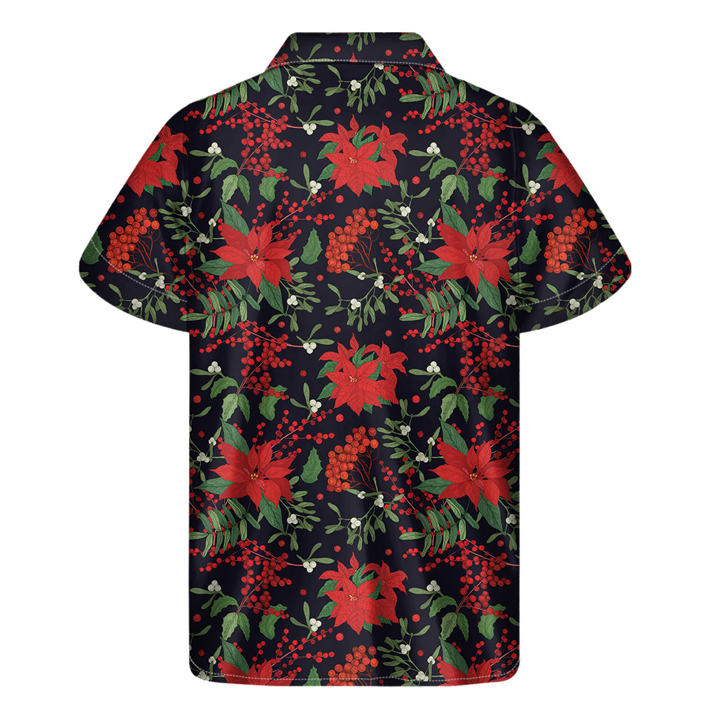 Poinsettia Paradise: Hawaiian Style Short Sleeve Shirt - 2