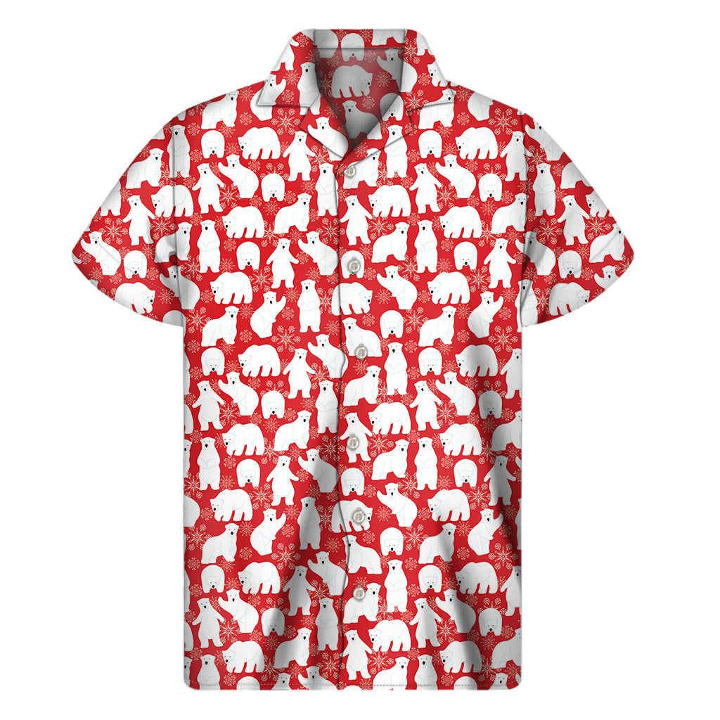 Polar Bear Paradise: Hawaiian Short Sleeve Shirt for Men - 1