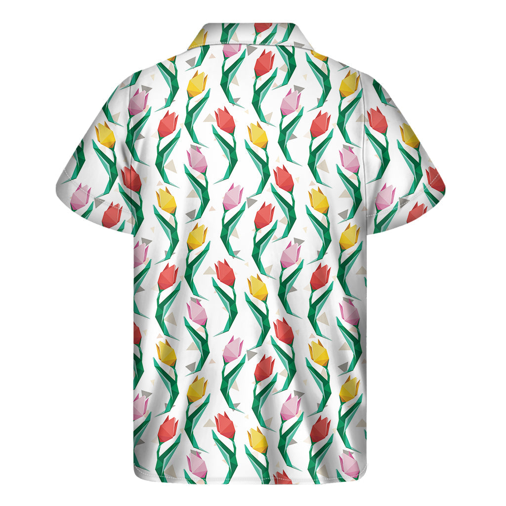 Tropical Vibes: Polygon Tulip Hawaiian Short Sleeve Shirt - 2