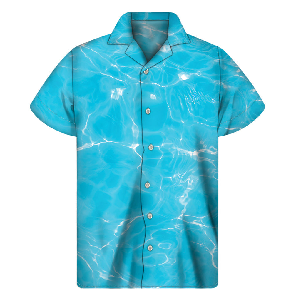 Pool Water Surface Print Hawaiian Men's Short Sleeve Shirt - 1
