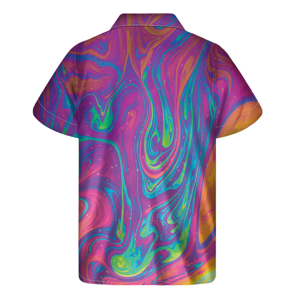 Psychedelic Liquid Print Hawaiian Short Sleeve Shirt for Men - 2