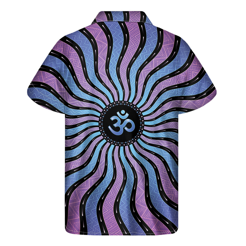Psychedelic Om Print Hawaiian Short Sleeve Shirt - 2