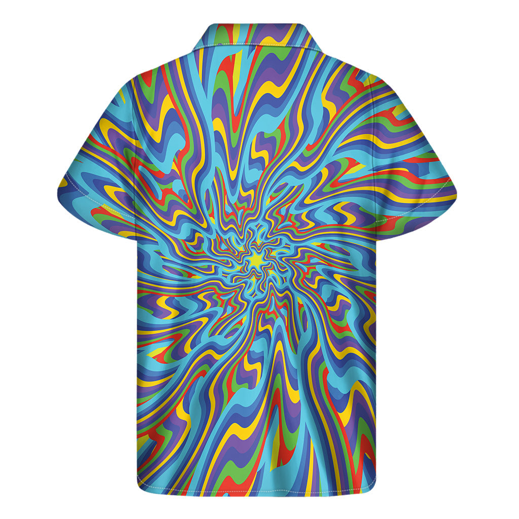 Island Vibes: Psychedelic Print Hawaiian Short Sleeve Shirt - 2