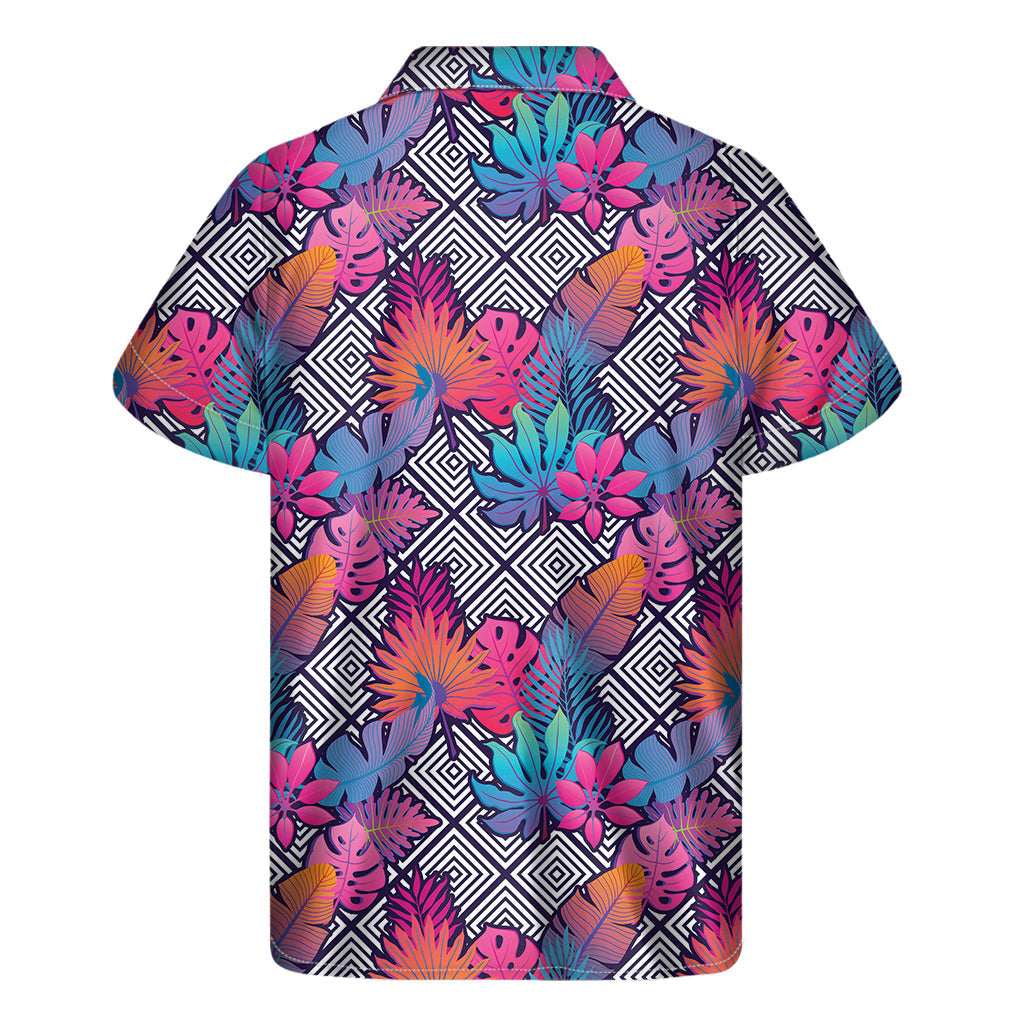 Psychedelic Tropical Aloha Print Hawaiian Short Sleeve Shirt - 2