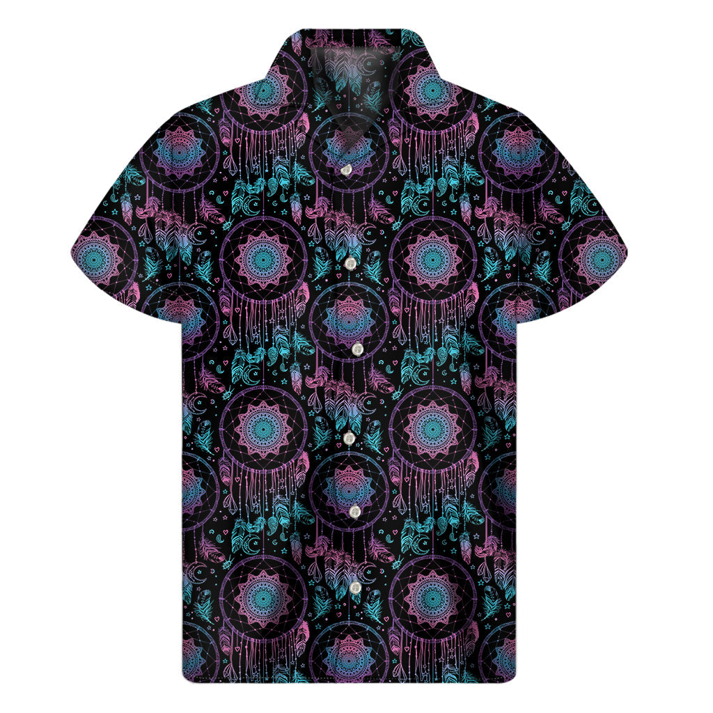 Tropical Vibes: Purple and Blue Dream Catcher Hawaiian Outfit Shirt - 1