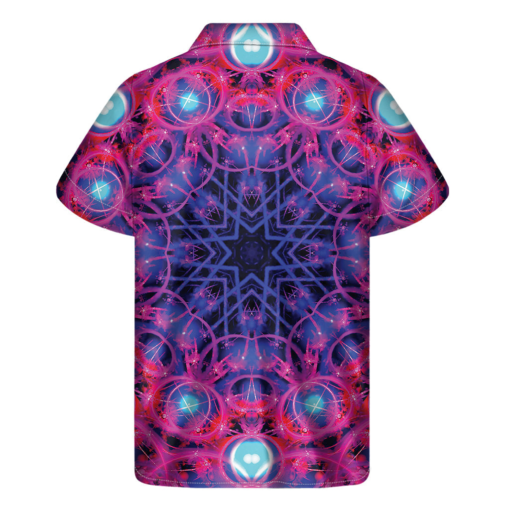 Vibrant Purple and Blue Mandala Hawaiian Shirt - 2