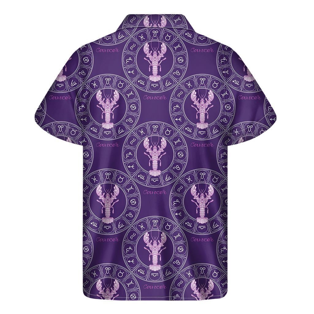 Island Vibes: Purple Cancer Zodiac Hawaiian Short Sleeve Shirt - 2