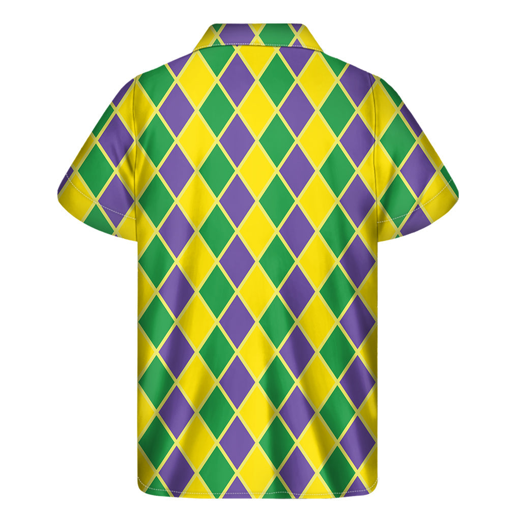 Purple, Green, and Yellow Hawaiian Short Sleeve Shirt for a Tropical Vibe - 2