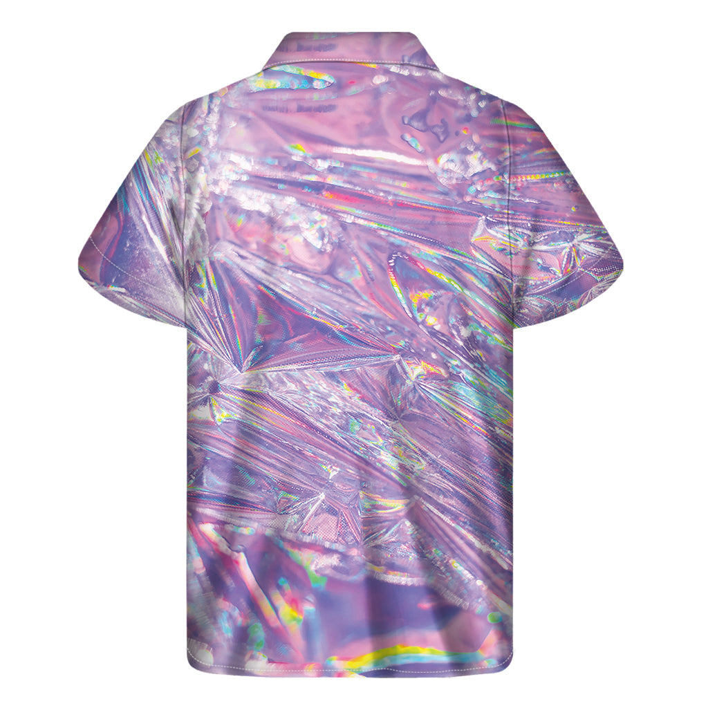 Hawaiian Holographic Purple Short Sleeve Shirt - 2