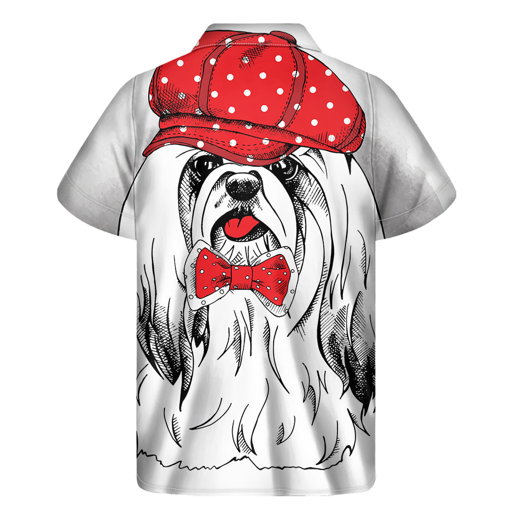 Red Cap Hawaiian Shirt with Yorkshire Terrier Print - 2