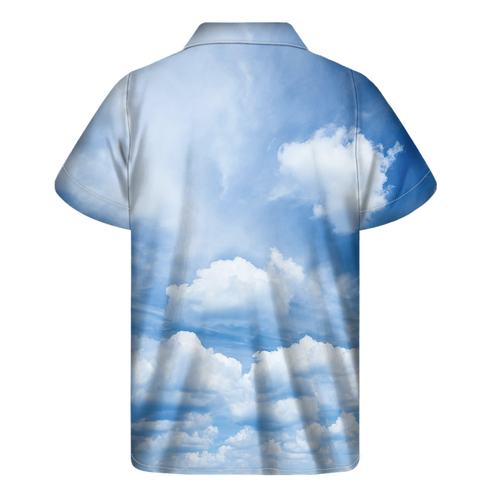 Sky Cloud Print Hawaiian Short Sleeve Shirt - 2