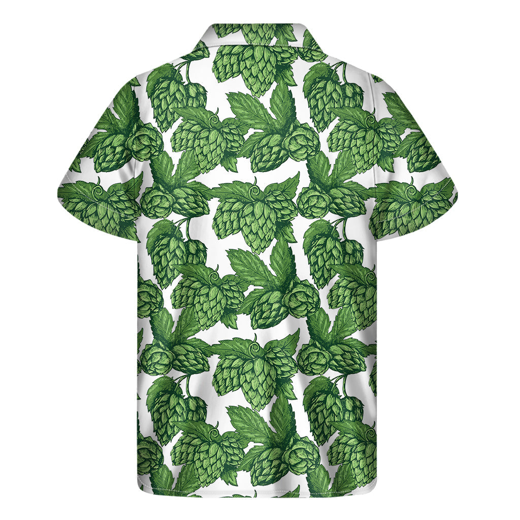 Vintage Hop Cone Pattern Hawaiian Short Sleeve Shirt - 2