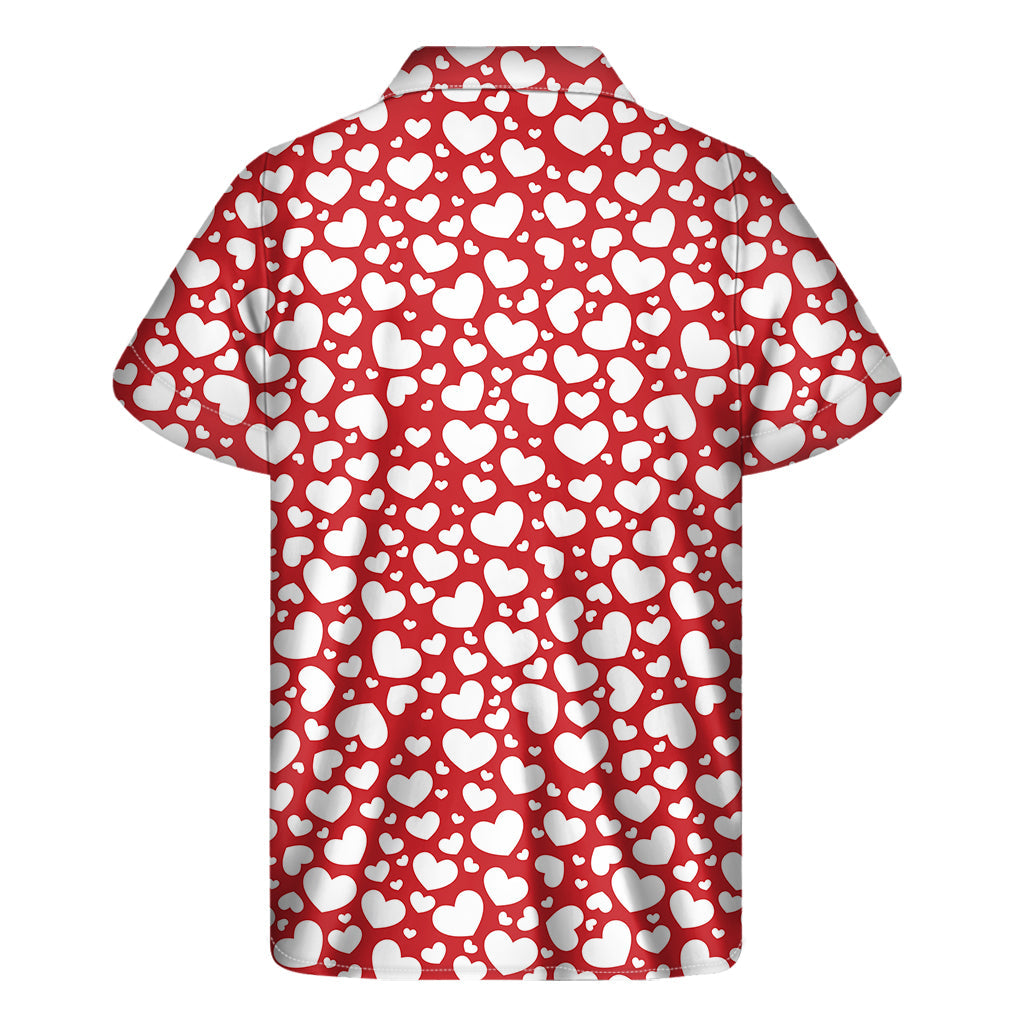 Island Chic: Heart Pattern Hawaiian Short Sleeve Shirt - 2