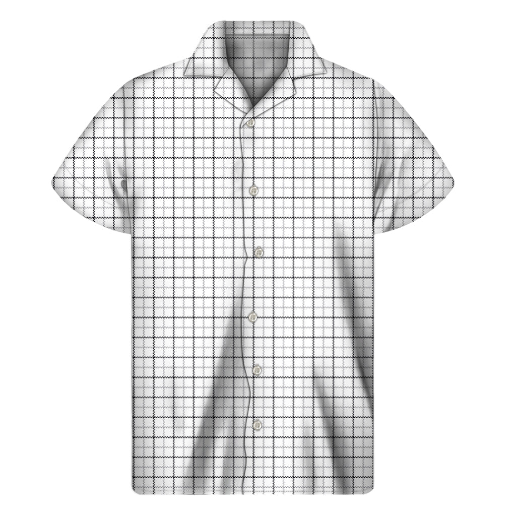 Island Breeze: White Tattersall Pattern Hawaiian Short Sleeve Shirt - 1