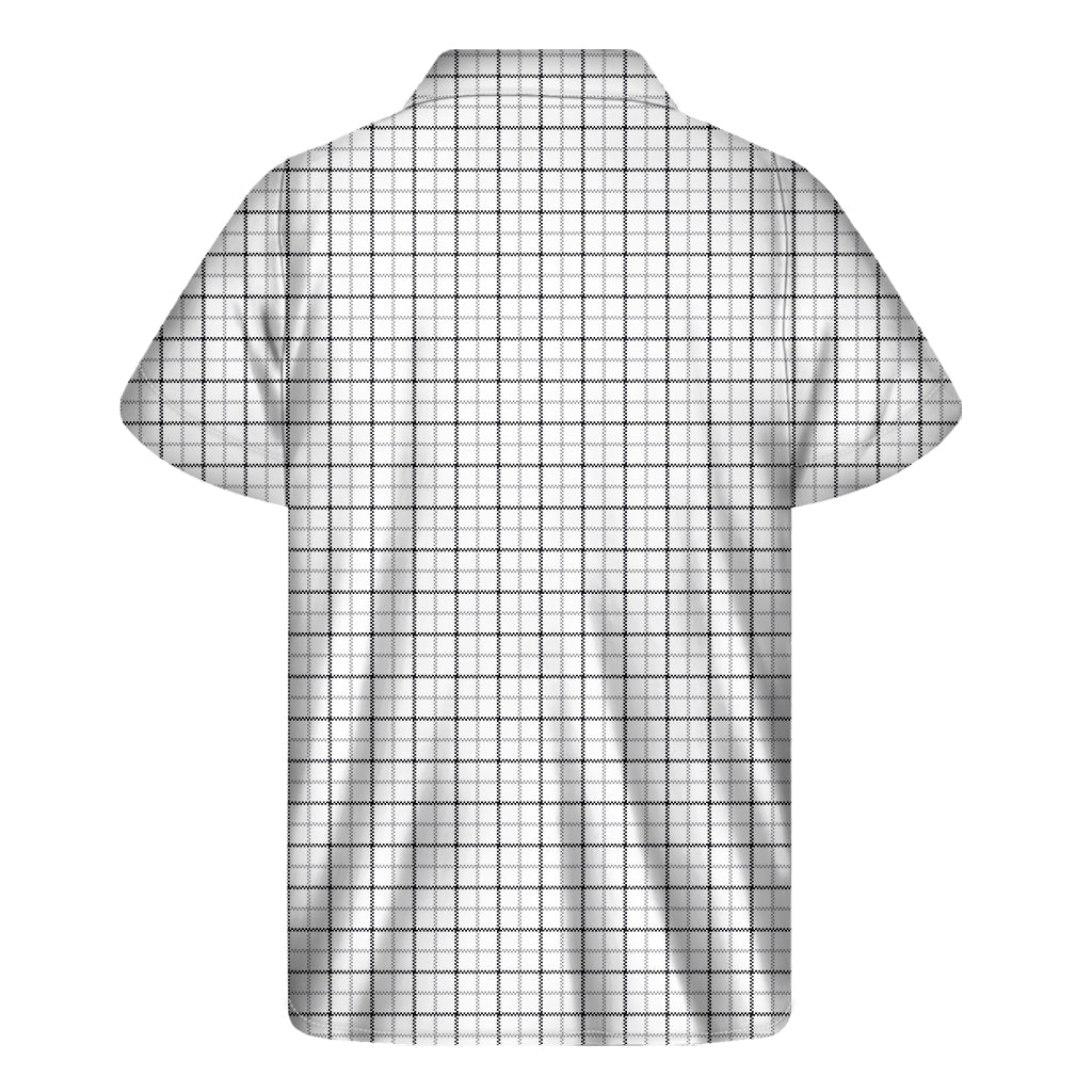 Island Breeze: White Tattersall Pattern Hawaiian Short Sleeve Shirt - 2