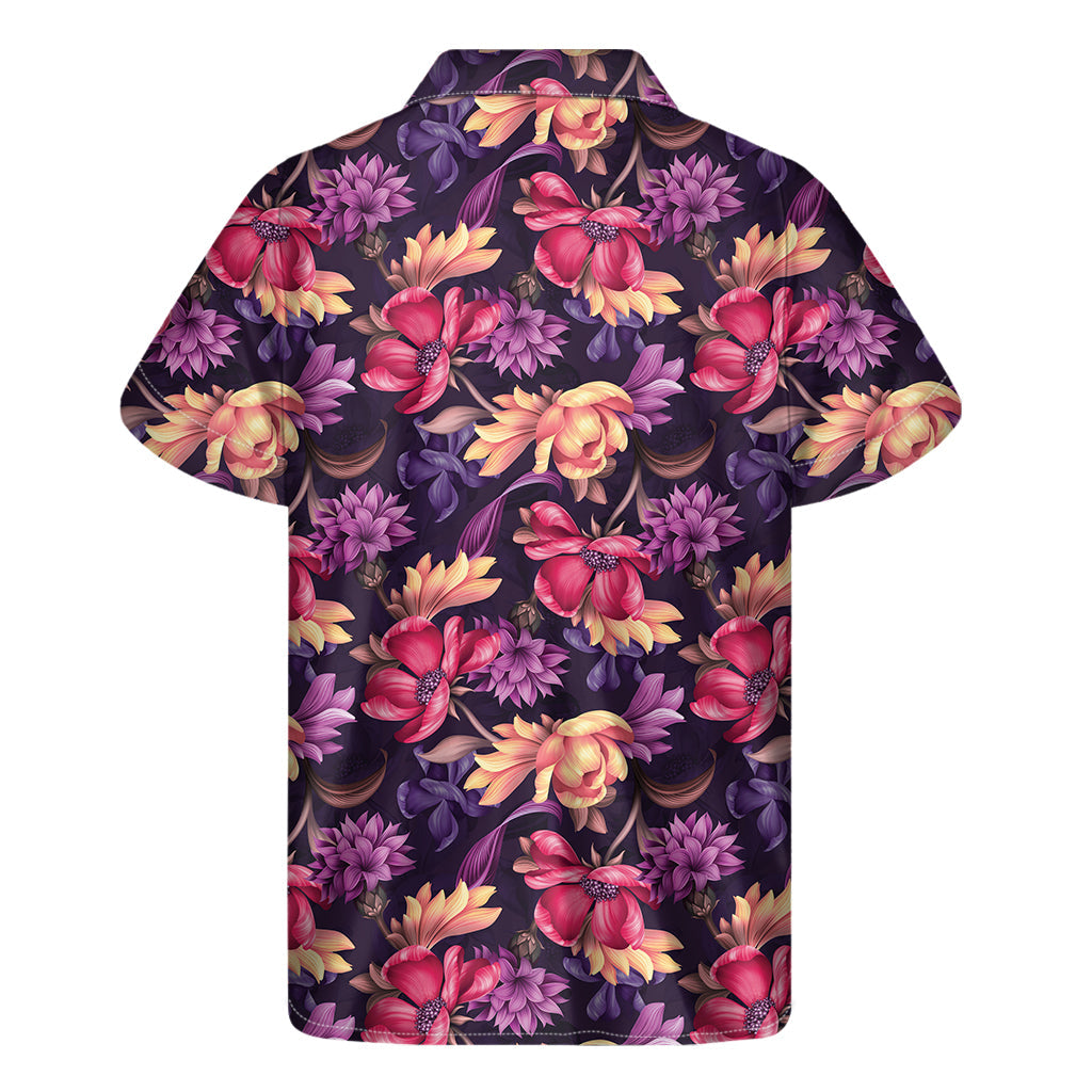 Wild Flower Print Hawaiian Men's Short Sleeve Shirt - 2