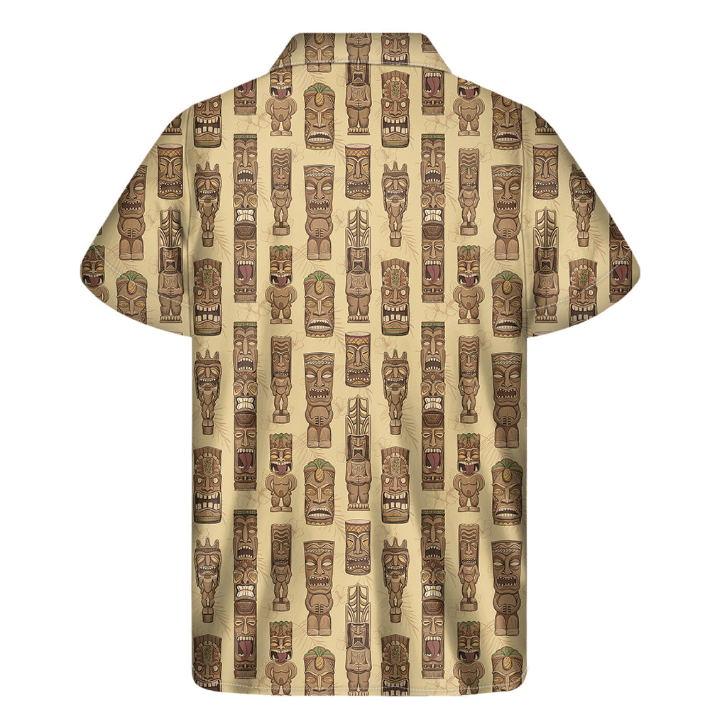 Wooden Tiki Pattern Hawaiian Shirt for Men - Embrace the Aloha Spirit! - 2