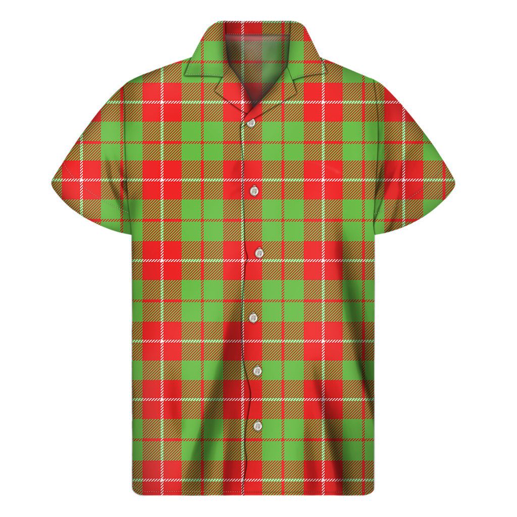 Island Vibes: Hawaiian Plaid Print Short Sleeve Shirt - 1