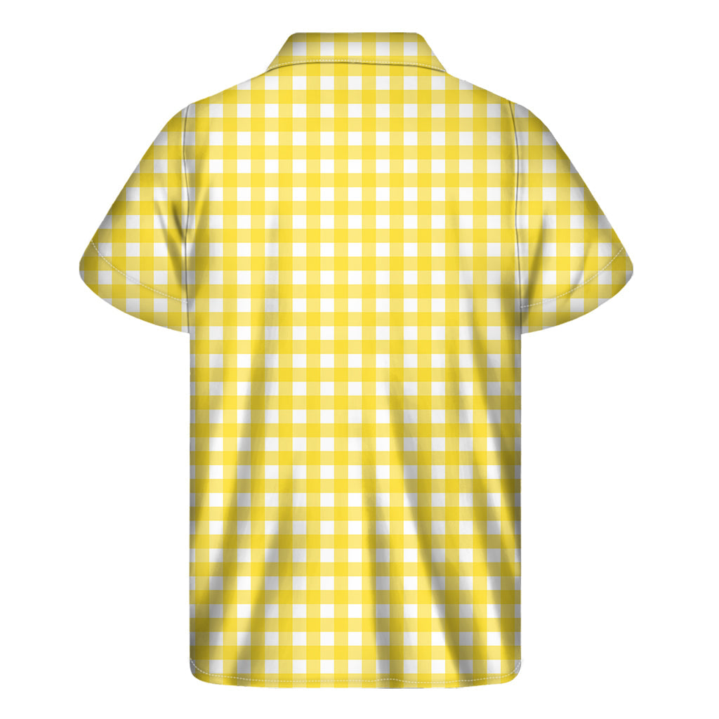 Yellow and White Hawaiian Checkered Short Sleeve Shirt - 2