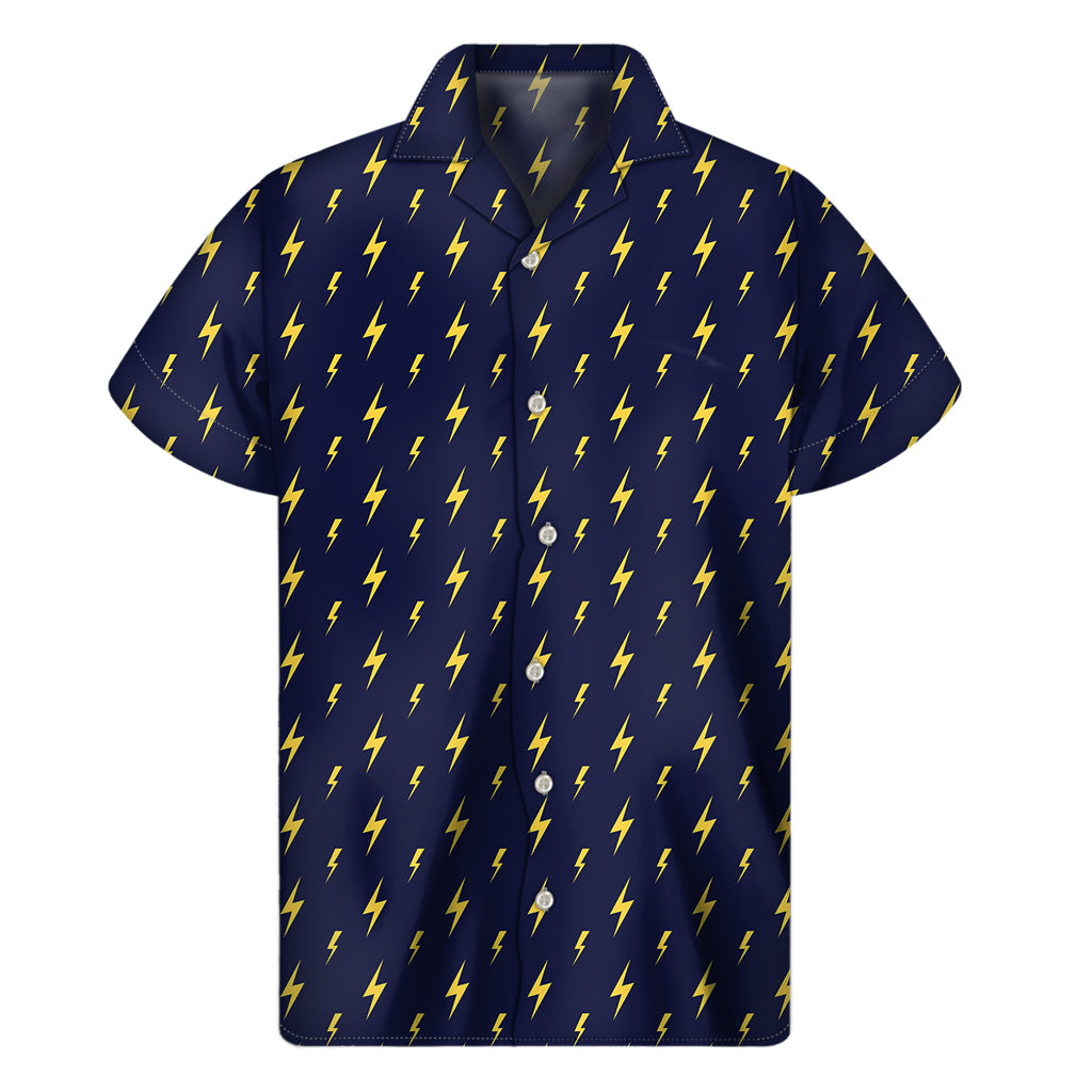 Lightning Bolt Aloha: Hawaiian Short Sleeve Shirt in Yellow - 1