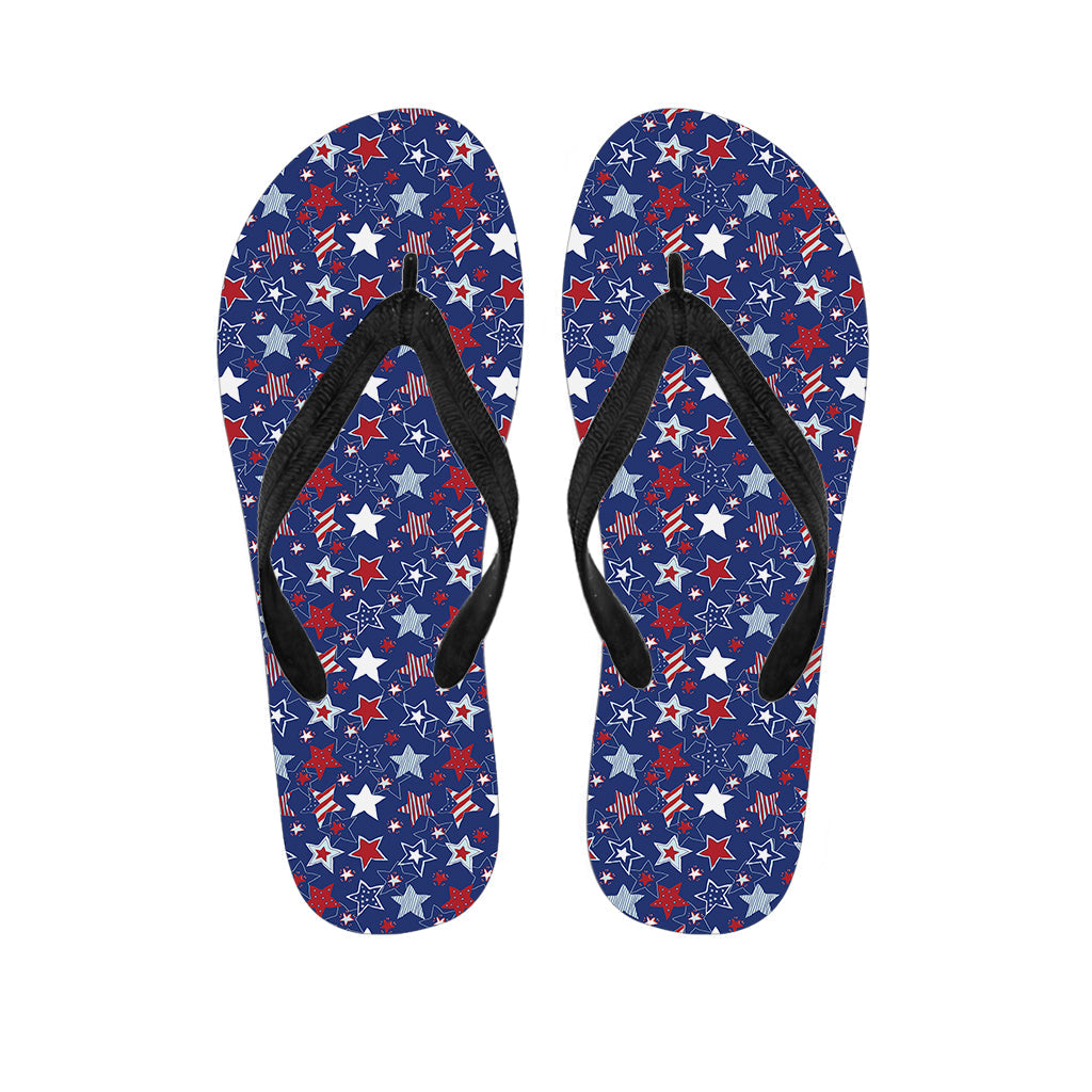 Hawaiian Luau Vibes Flip Flops: American Star Pattern Edition - 1