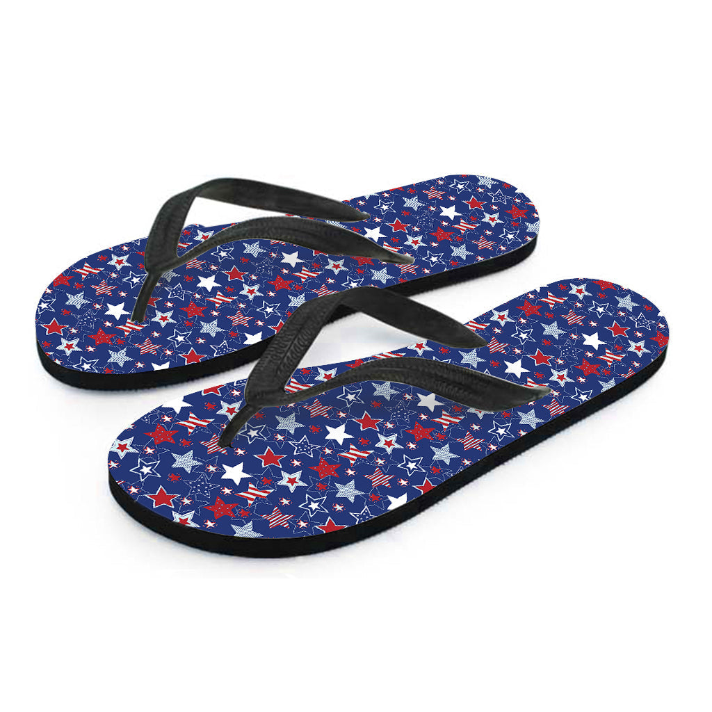 Hawaiian Luau Vibes Flip Flops: American Star Pattern Edition - 2