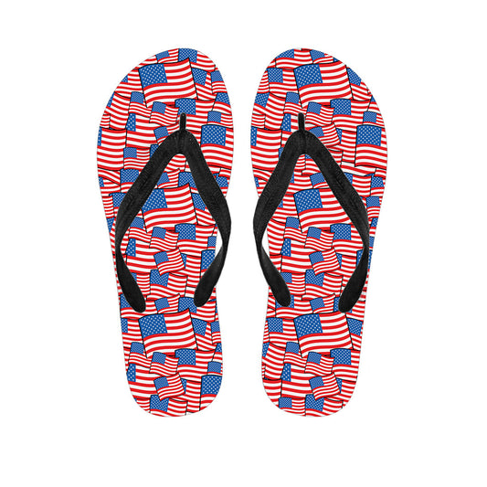 Step Up Your Hippie Style with our 4th of July USA Flag Print Flip Flops - 1