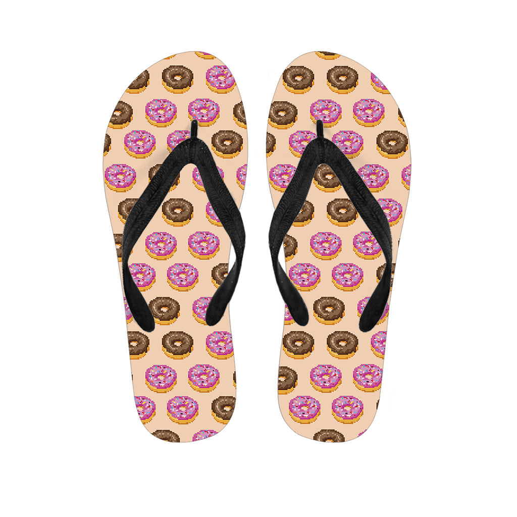Step into Summer with 8-Bit Pixel Donut Print Flip Flops for Hippie Style Followers - 1