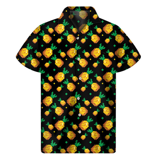 Pineapple Paradise: Men's Hawaiian Short Sleeve Shirt - 1