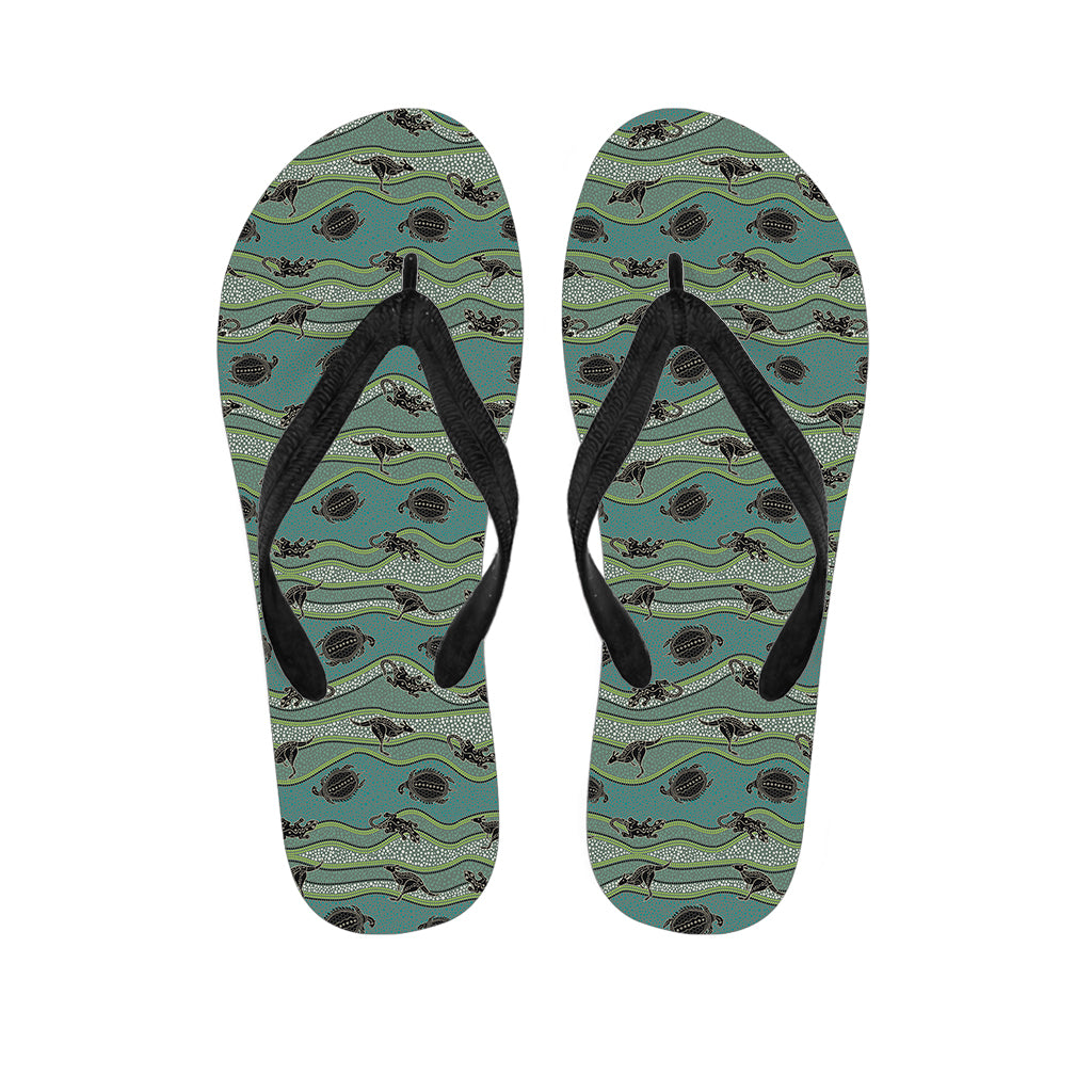 Hawaiian Paradise: Aboriginal Animals Pattern Print Flip Flops and Outfit - 1