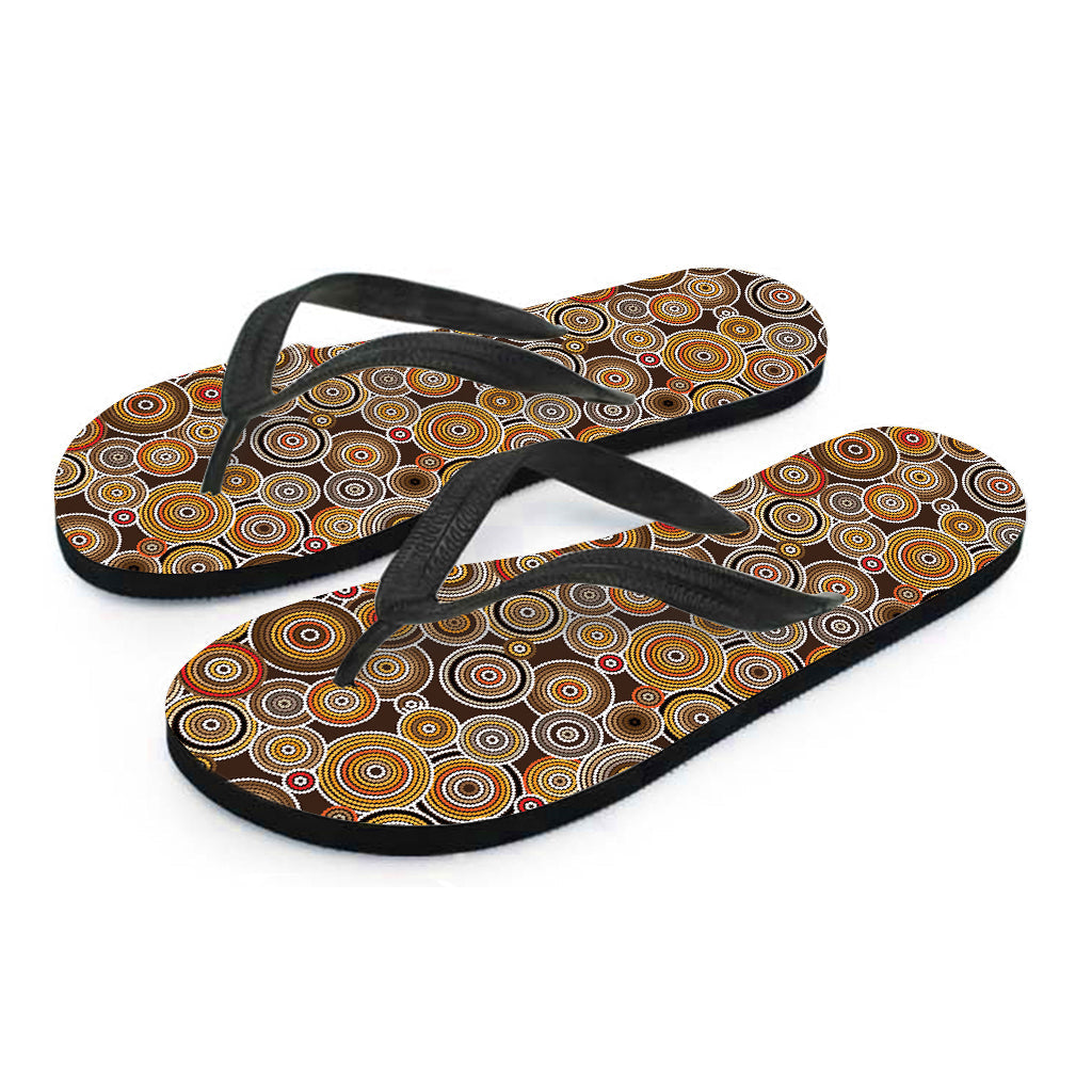 Authentic Hawaiian Style: Aboriginal Art Dot Pattern Print Flip Flops - 2