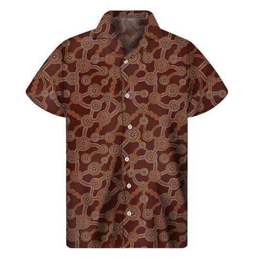 Hawaiian Nights Indigenous Dot Pattern Short Sleeve Shirt - 1