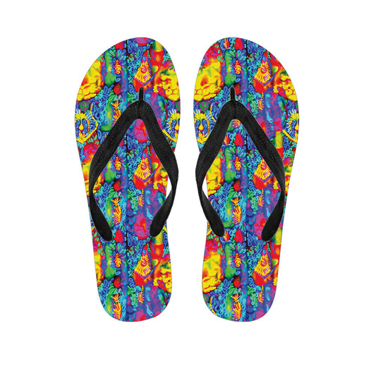 Island Dreamer: Abstract Psychedelic Hawaiian Outfit with matching Flip Flops - 1