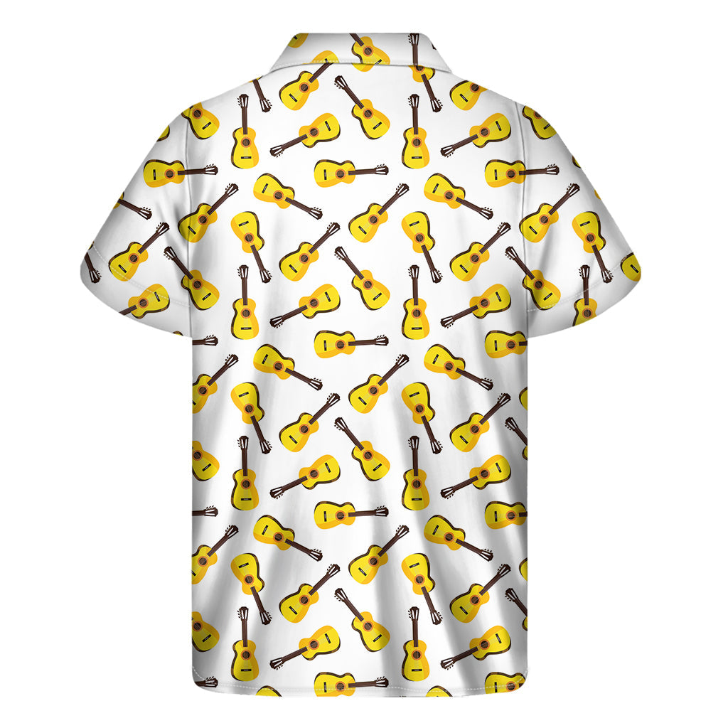 Vintage Hawaiian Vibes: Acoustic Guitar Pattern Short Sleeve Shirt - 2