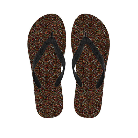 Hawaiian Style Flip Flops: Embrace the Aloha Spirit with Afro Dot Pattern Print - 1
