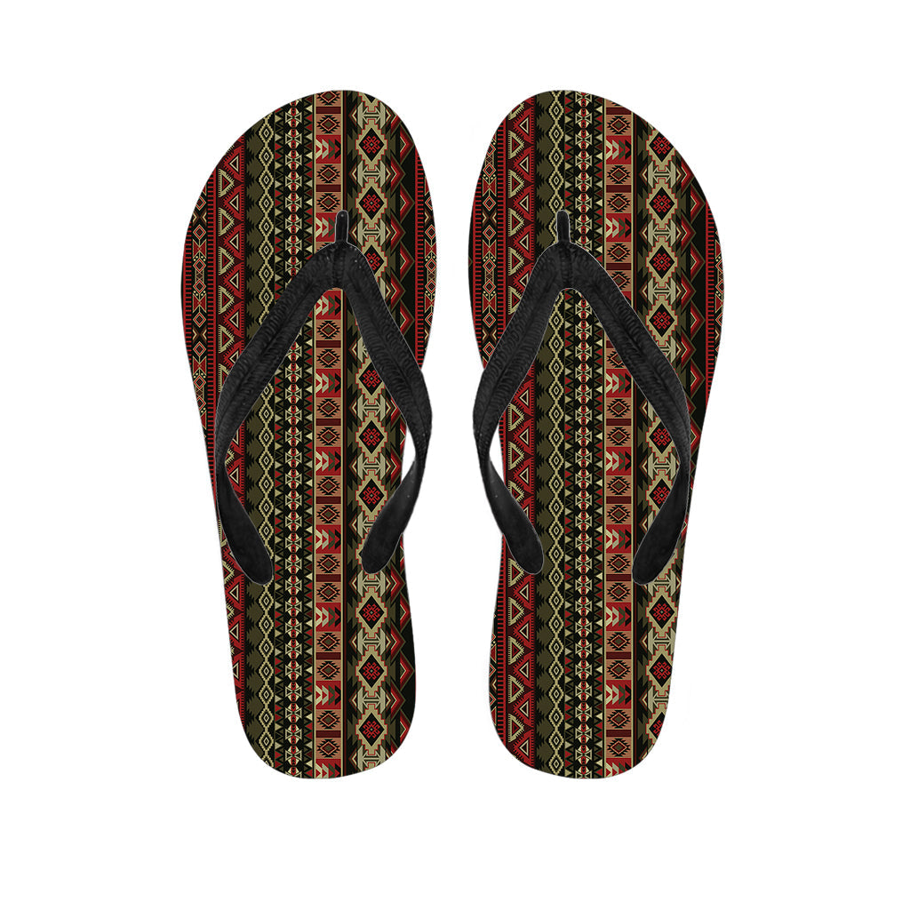 Island Style: Hawaiian Outfit with African Ethnic Pattern Flip Flops - 1