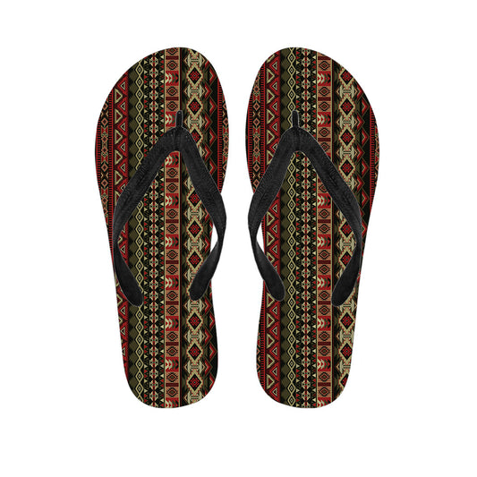 Island Style: Hawaiian Outfit with African Ethnic Pattern Flip Flops - 1