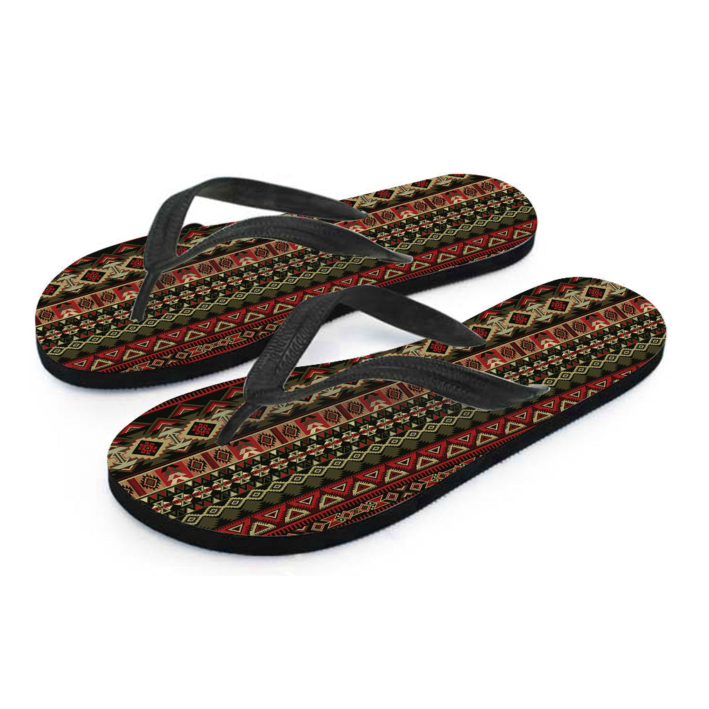 Island Style: Hawaiian Outfit with African Ethnic Pattern Flip Flops - 2