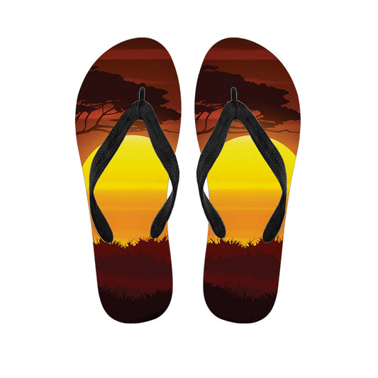 Hawaiian Sunset Print Flip Flops: Embrace Island Vibes in Style - 1