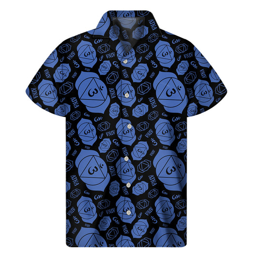 Tropical Bliss: Men's Hawaiian Short Sleeve Shirt with Ajna Chakra Pattern Print - 1