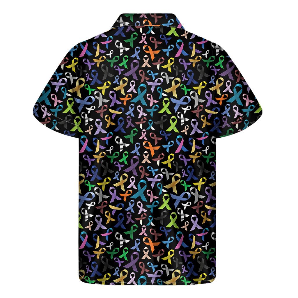 Hawaiian Cancer Awareness Print Men's Short Sleeve Shirt - 2